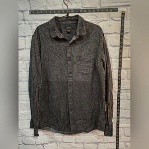 Marc Anthony textured dark gray button up with medium-weight fabric Size Large